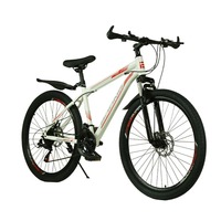 Vélo de montagne VTT 24 pouces, 21 vitesses, freins à double disque, cadre en acier à haute teneur en carbone, selle réglable, vitesse variable