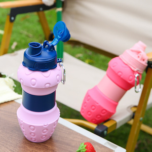 Cross-border Outdoor Portable Silicone Folding <b>Water</b> Cup Cute Drop-resistant Travel <b>Sports</b> <b>Water</b> <b>Bottle</b> Large-capacity Flask - Product Image 3