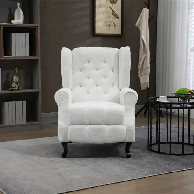 Hot Sale High Back Fabric Recliner Chair lamb wool Fabric Armchair Single Sofa Chair