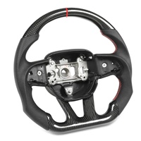 Volant en cuir Dodge Charger rouge sportif à 6 branches, taille de poignée 50 mm