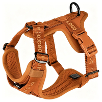 Harnais pour chien de sport en nylon doux jacquard naturel, personnalisable, réglable, avec sangle en maille respirante et attache rapide de sécurité