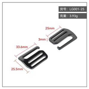 Hebilla deslizante de aleación de aluminio en forma de ocho de 25 mm para bolsos, accesorio de hardware duradero en negro - Product Image 4