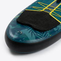 Planche de SUP gonflable vert foncé avec bordure jaune, kit complet portable avec sac à dos OEM
