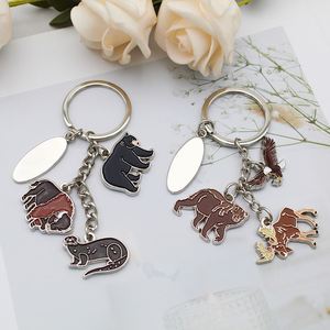 Llavero de Esmalte Suave 2D Personalizado con Diseño Creativo de Animales del Zoológico, Souvenir de Parque, Llaveros Metálicos de Dibujos Animados Lindos y a la Moda - Product Image 1