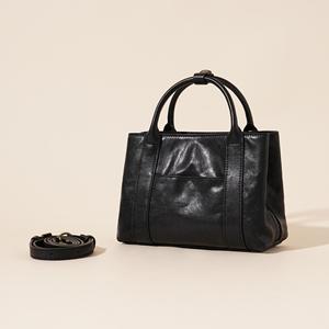 Sac quotidien minimaliste en similicuir souple, associé à un sac bandoulière vintage simple et grande capacité avec une bandoulière amovible - Product Image 2