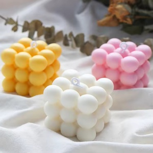 Molde de silicona 3D con forma de cubo, bola, postre, pastel, chocolate, burbuja, de grado alimenticio, para hacer velas de cera de soja, jabón y adornos caseros - Product Image 4