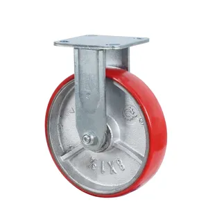 Heavy Duty Polyurethane Pu 6" Cast Iron Industrial Swivel Plate Locking Caster Wheel 100/125/150/200mm