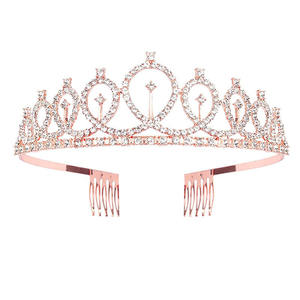 Süße Elegante Geburtstagsparty Tiara Krone Diamant-Legierung Königin Haarschmuck Schmuck-Krone Stirnband für Mädchen - Product Image 3