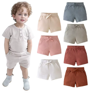 Celana Pendek Bayi Katun yang Nyaman dan Menggemaskan dengan Struktur Jacquard Sarang Lebah, Bernapas dan Menahan Panas untuk Musim Panas - Product Image 1
