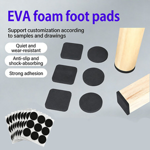 EVAフォーム粘着パッド ブラック ダイカット 滑り止め 耐衝撃 家具脚用保護シール テーブル・椅子用 20個入 - Product Image 2
