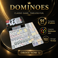 Boîte en métal de 91 dominos, jeu éducatif pour enfants et famille