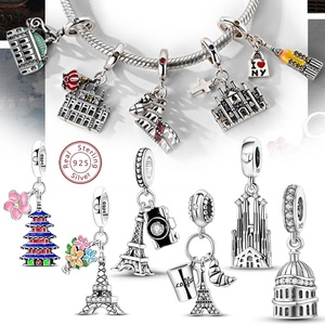 MULA Originale Charm in <span class=keywords><strong>Argento</strong></span> Sterling <span class=keywords><strong>925</strong></span> con Zirconi a Forma di Cuore per Bracciali e Gioielli Fai-da-Te da Donna - Product Image 1