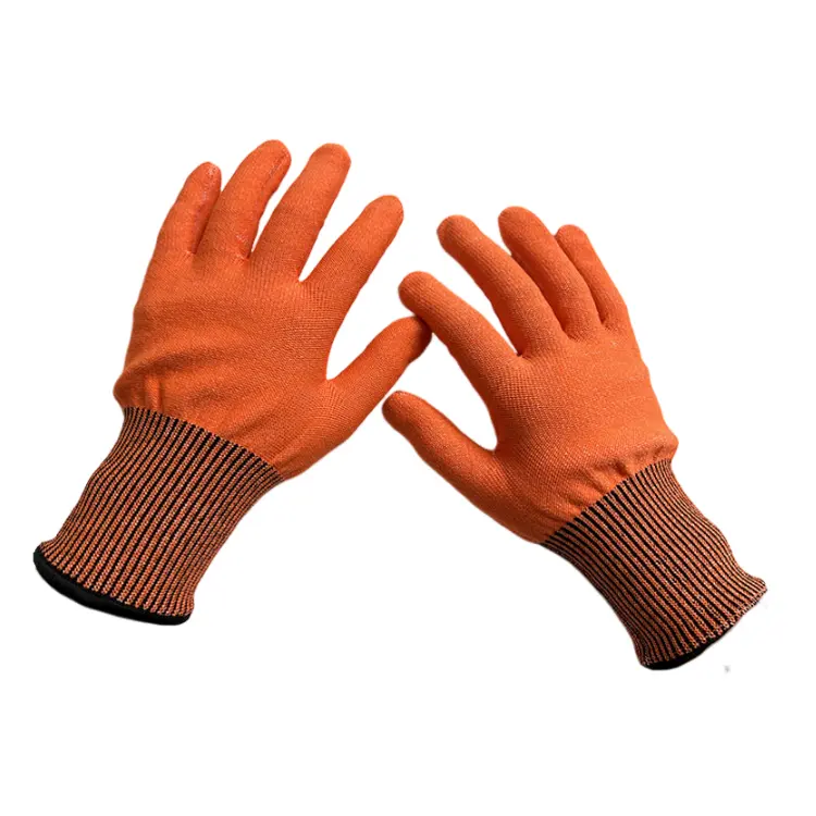 Gants enduits de latex résistants aux coupures d'excellente qualité Gants résistants aux coupures A9 Niveau 5 Gants résistants aux coupures