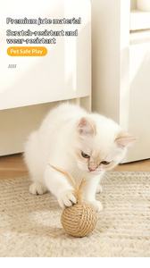 Jouet interactif durable pour animaux de compagnie de taille moyenne, balle sonore avec plume pour chat, pour la poursuite et la course - Product Image 3