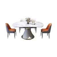 Meubles de salle à manger de luxe modernes pour hôtel et restaurant, table ronde extensible et pliable pour 6 personnes, idéale pour appartement, vente chaude