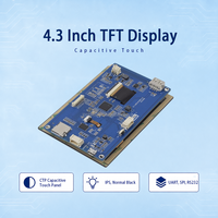 Module HMI intelligent OEM/ODM de marque USART, écran tactile capacitif TFT IPS de 4,3 pouces, 800x480, UART SPI RS232, 500cd/m2