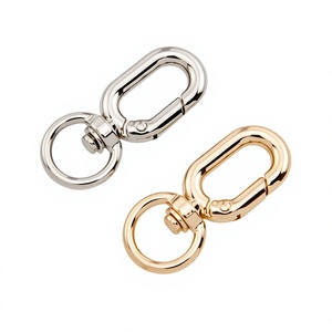 Mousqueton pivotant en alliage d'or, d'argent et de zinc, fermoir métallique ovale, anneau porte-clés pour sac à main, médaille d'identification pour chien, accessoires de bricolage - Product Image 1