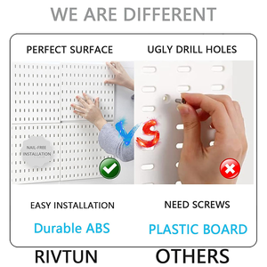 رف تخزين بلاستيكي قابل للتركيب، لوحة عرض بفتحات للتثبيت، نظام تنظيم للمنزل والفنادق والمطابخ متعددة الاستخدامات - Product Image 6