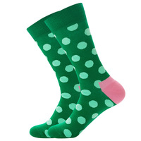 Calsetines en gros, chaussettes homme, chaussettes en coton amusantes de couleur tube, chaussettes à pois pour homme, chaussettes de mode pour homme en gros