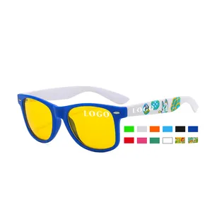 남성 여성 성인 저렴한 PC 프레임 사용자 정의 자신의 로고 OEM 판촉 클래식 노란색 렌즈 음영 여름 선글라스