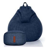 Grand fauteuil pouf gris, grand canapé pouf, pouf d'intérieur en forme de poire, énorme canapé pouf, fournisseur de poufs