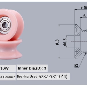 Ruedas guía de cerámica de 18*9.8mm para trefilado con larga vida útil, certificadas ISO9001:2008, OEM Sen Guang - Product Image 3