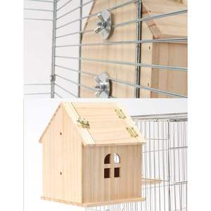 กล่องเพาะพันธุ์ไม้สำหรับกรงนกแก้ว นกคีรีบูน นกพิราบ กล่องเพาะพันธุ์ธรรมชาติพร้อมประตูด้านข้าง ใช้ได้ทั้งภายในและภายนอกอาคาร - Product Image 3