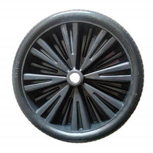 Neumático de espuma PU de 14 pulgadas de nuevo diseño, llanta de plástico PP de gran tamaño, ruedas planas libres, uso Industrial, carrito de jardín, carro de mano, carro Dolly Wagon - Product Image 6