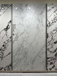 Piedra sinterizada de piedra prefecta, pintura de <span class=keywords><strong>suelo</strong></span> de Xiamen, azulejos de porcelana de pared <span class=keywords><strong>Interior</strong></span> pulida, mármol de porcelana grande blanco puro y negro - Product Image 3