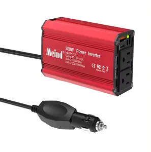 Neues Design 300 Watt Autowechselrichter DC 12 V zu AC 110 V mit Doppel-USB-Anschlüssen PD65W QC3.0