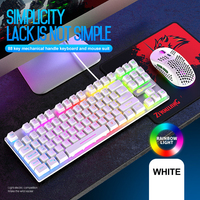 Gratis Wolf T2 LED USB waterdichte bedrade toetsenbord-muis set voor computer gaming toetsenbord en muis combo's