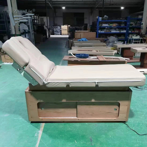 Lit SPA en bois coréen <span class=keywords><strong>Salon</strong></span> de beauté cosmétique pour le visage Lit à cils Tables et lit de massage électrique automatique à 3 moteurs - Product Image 4