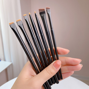 Chất lượng cao bán buôn gỗ biểu tượng tùy chỉnh trang điểm duy nhất bàn chải <span class=keywords><strong>Angled</strong></span> nhãn hiệu riêng Bút kẻ mắt bàn chải lông mày bàn chải - Product Image 3