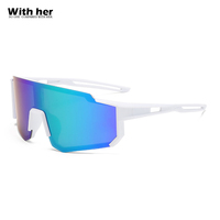 Lunettes de soleil sportives colorées coupe-vent pour femmes Withher, protection UV400, monture PC, cerclage intégral, pour adultes, pour hommes, pour activités de plein air