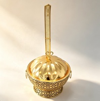 Ensemble de réchauds de luxe en acier inoxydable doré de 8 L de qualité alimentaire professionnelle avec couvercle pour buffet et service traiteur