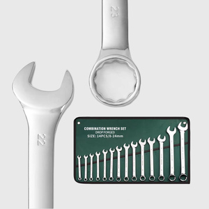 14pcs Double-Use Auto Repair Wrench <strong>Set</strong> Carbon Steel Open-Ended <strong>Spanner</strong> Kit Canvas Bag <strong>Metric</strong> Hand Tool OEM Measurement System - Product Image 3
