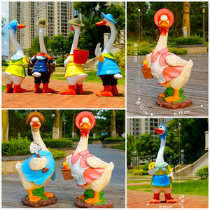 Sculture di animali FRP, cartoni animati sculture di anatra Donald, sculture Creative di anatra Donald, ornamenti di scultura di anatra Donald - Product Image 2