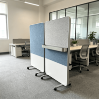 Panneau de séparation acoustique en feutre PET perforé certifié TUV, panneau acoustique à trois couches, bloc de couleur, fibre de polyester insonorisante NRC 0.9