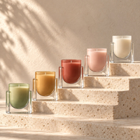 Bougies parfumées aux huiles essentielles, plusieurs couleurs disponibles, bougies en cire de soja personnalisées avec étiquette privée dans un bocal en verre