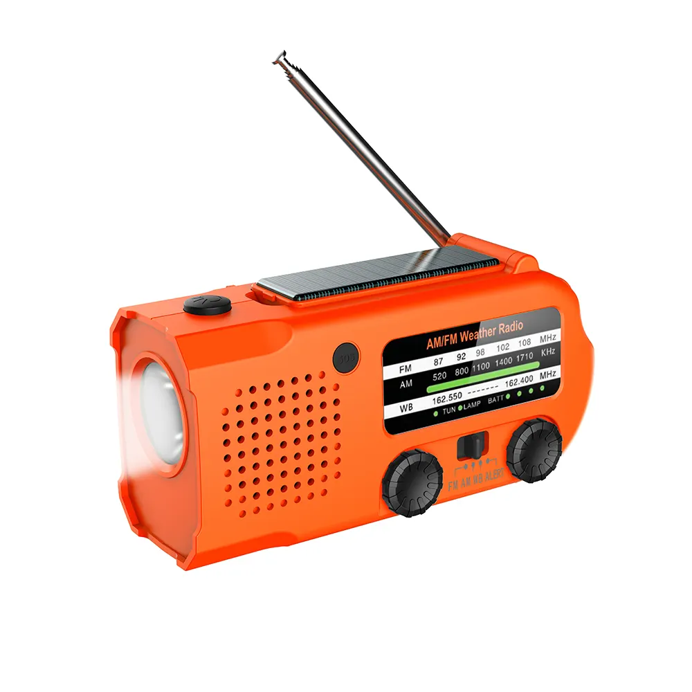 Preço de fábrica Mini Portátil Am Fm Rádio WB com Manivela de Emergência & SOS Função de Carregamento Solar