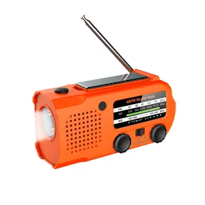 Заводская цена, аварийный мини-портативный Am Fm WB радиоприемник с ручным управлением и солнечной зарядкой, функция SOS