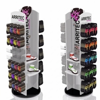 Magasin de détail Présentoir rotatif multifonctionnel en bois haut de gamme pour chaussettes Présentoir à chaussures avec logo personnalisé