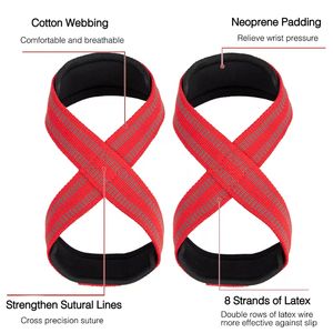 8 स्ट्रैप डेडलिफ्ट वजन उठाने वाली कलाई स्ट्रैप्स पावर लिफ्टर्स कसरत पुल-अप क्षैतिज बार जिम फिटनेस - Product Image 2