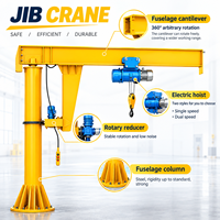 Grue à flèche rotative de 2 tonnes avec palan électrique pour levage en atelier, maintenance, ligne de production, et levage de moteurs inclinés