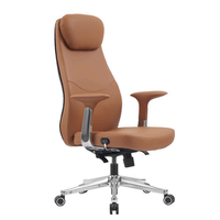 Chaise de bureau de direction en cuir silicone sans solvant de luxe, ergonomique, à dossier haut et pivotante