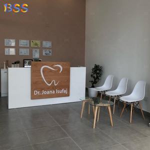 โต๊ะพนักงานต้อนรับคลินิกการแพทย์ไอเดียไฟ Led โลโก้ที่กำหนดเองขนาดเล็กไม้หินอ่อนโมเดิร์นคลินิกโต๊ะพนักงานต้อนรับที่ทันสมัย - Product Image 4