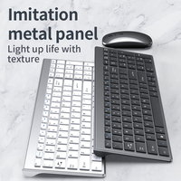 Combo de Teclado y Ratón Inalámbrico BT Mini Portátil y Delgado, en Oferta, para Mac, PC, iPhone, iPad, iOS, Android, Windows