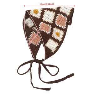 Q&Y Nuova Fascia per Capelli Floreale all'Uncinetto, Foulard da Donna, Sciarpa per Capelli, Fascia con <span class=keywords><strong>Margherite</strong></span>, Foulard Vintage a Quadrati per Ragazze - Product Image 6
