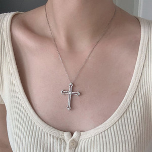 Collier en argent pur S925 avec nœud en diamant et perle pour femmes, élégant, noble à la française, petit pendentif en diamant à fleurs, charmes - Product Image 4