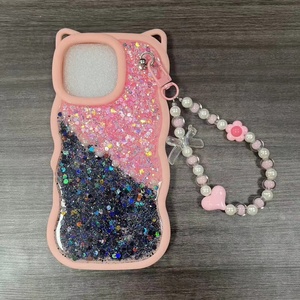 Coque de téléphone en TPU de luxe avec design <span class=keywords><strong>perle</strong></span> et chaîne pour iPhone 17 16 15 14 13, et coque arrière scintillante avec colle pour Honor X9D X7D X8D Nova Y91 - Product Image 2